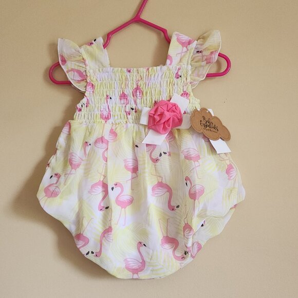 Baby Essentials - Flamingo Print Baby Girl Romper Size 6 Months - Picture 1 of 7